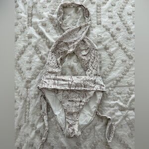 Pilyq Snake Print One Piece Swimsuit